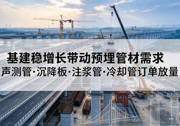 盘锦基建稳增长带动预埋监测管材需求，声测管、沉降板、注浆管订单持续放量